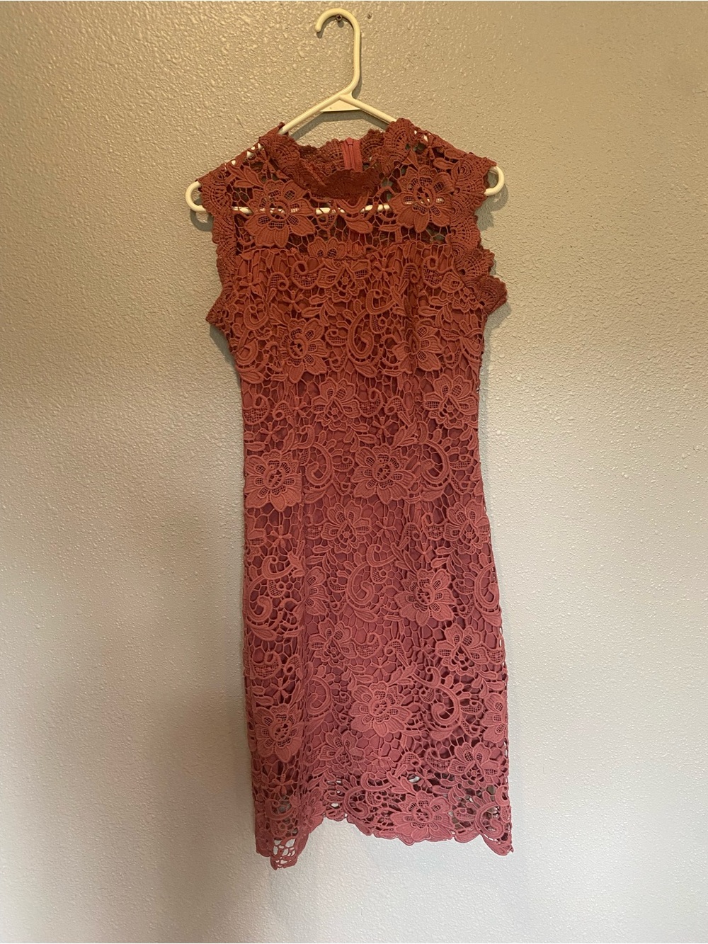 Filly Flair Mauve Floral Lace Sheath Dress